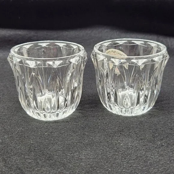 Crystal Votive Candle Holders Heavy Sparkles Prism 2.5” Tall Set of 2 - Picture 5 of 5